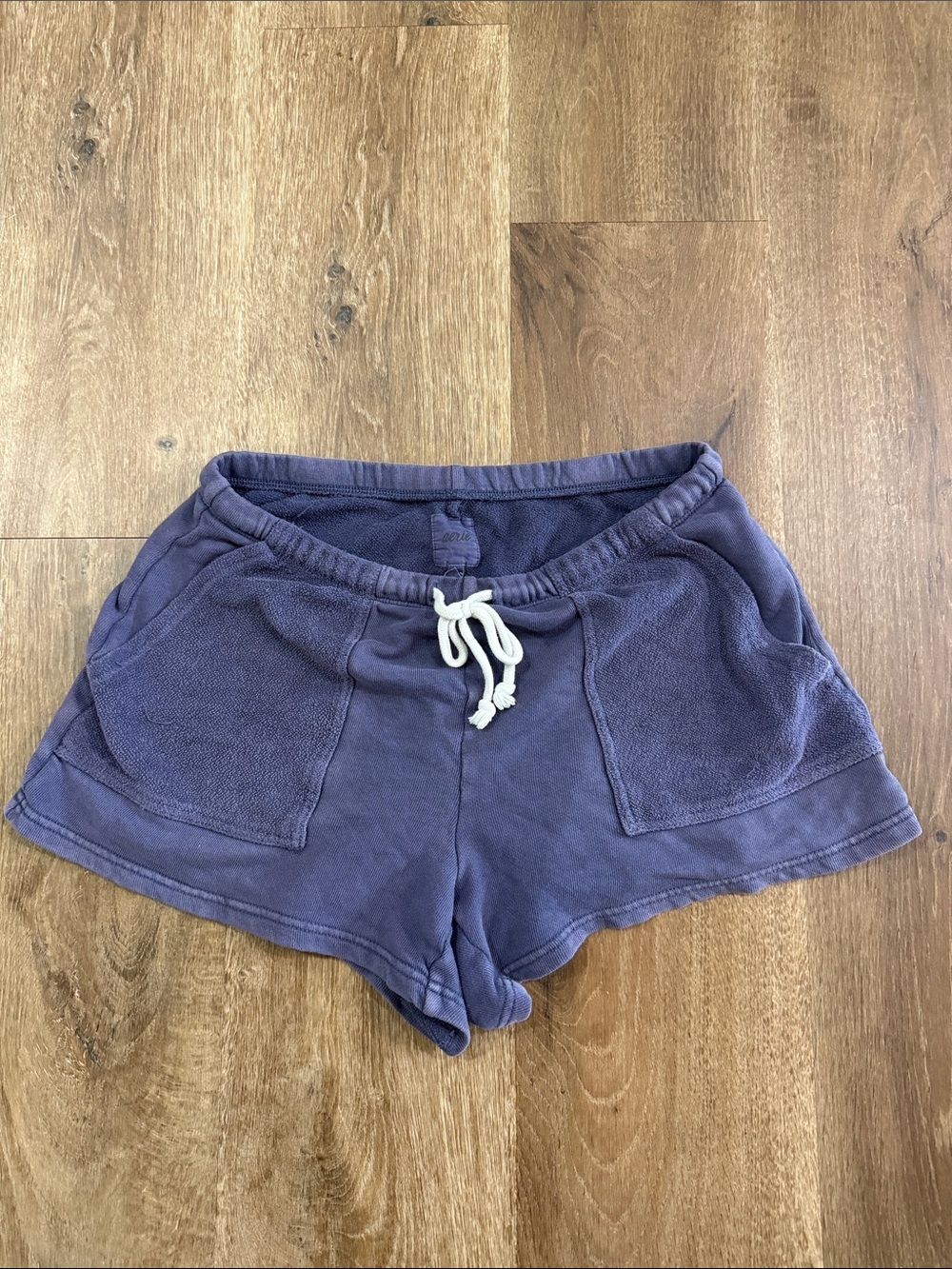aerie Purple Terry Drawstring Athletic Shorts